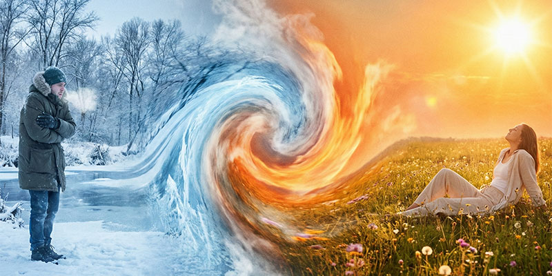 寒い日と暖かい日